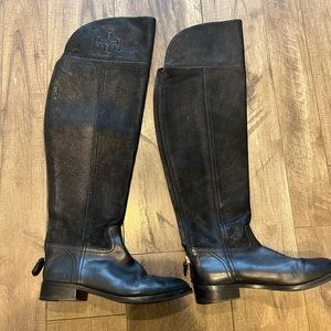 Tory Burch black over the knee boot